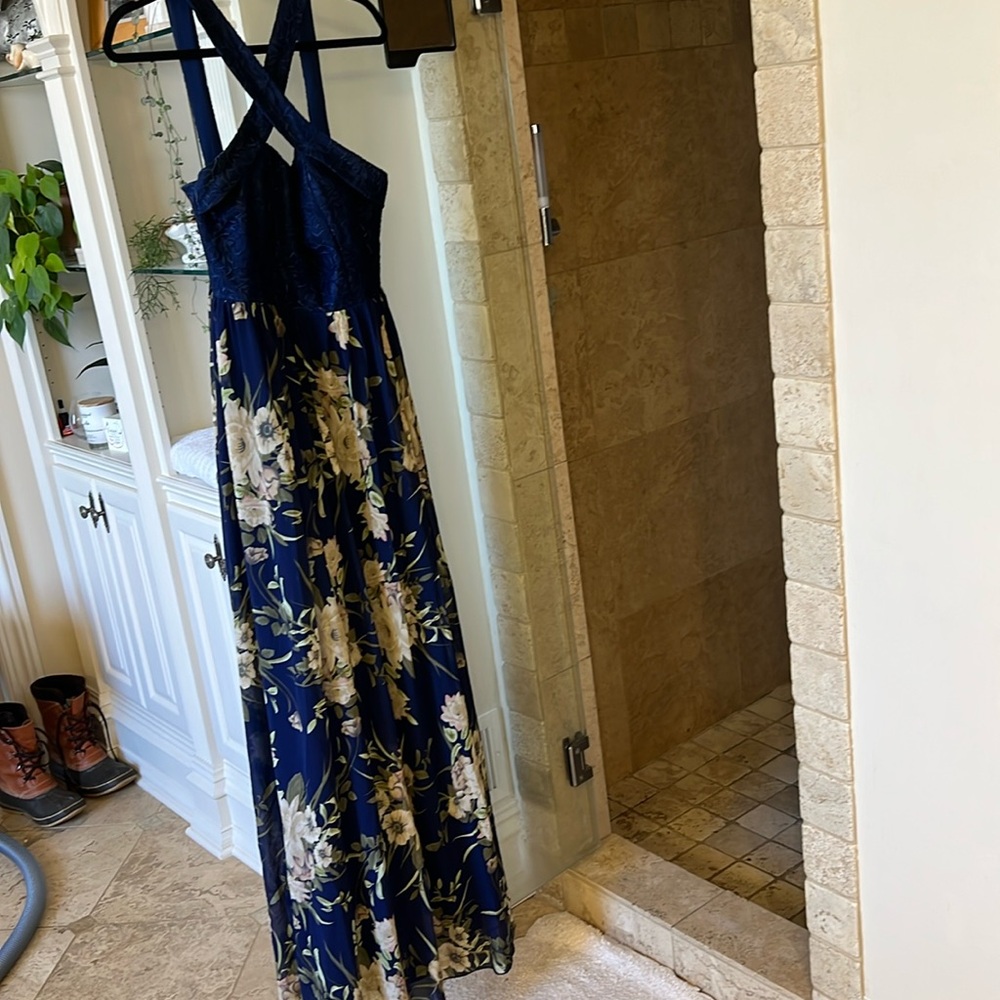 Navy dressy gown wedding size medium 8